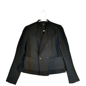Ann Taylor Petite Black Double Breasted Blazer career Office business